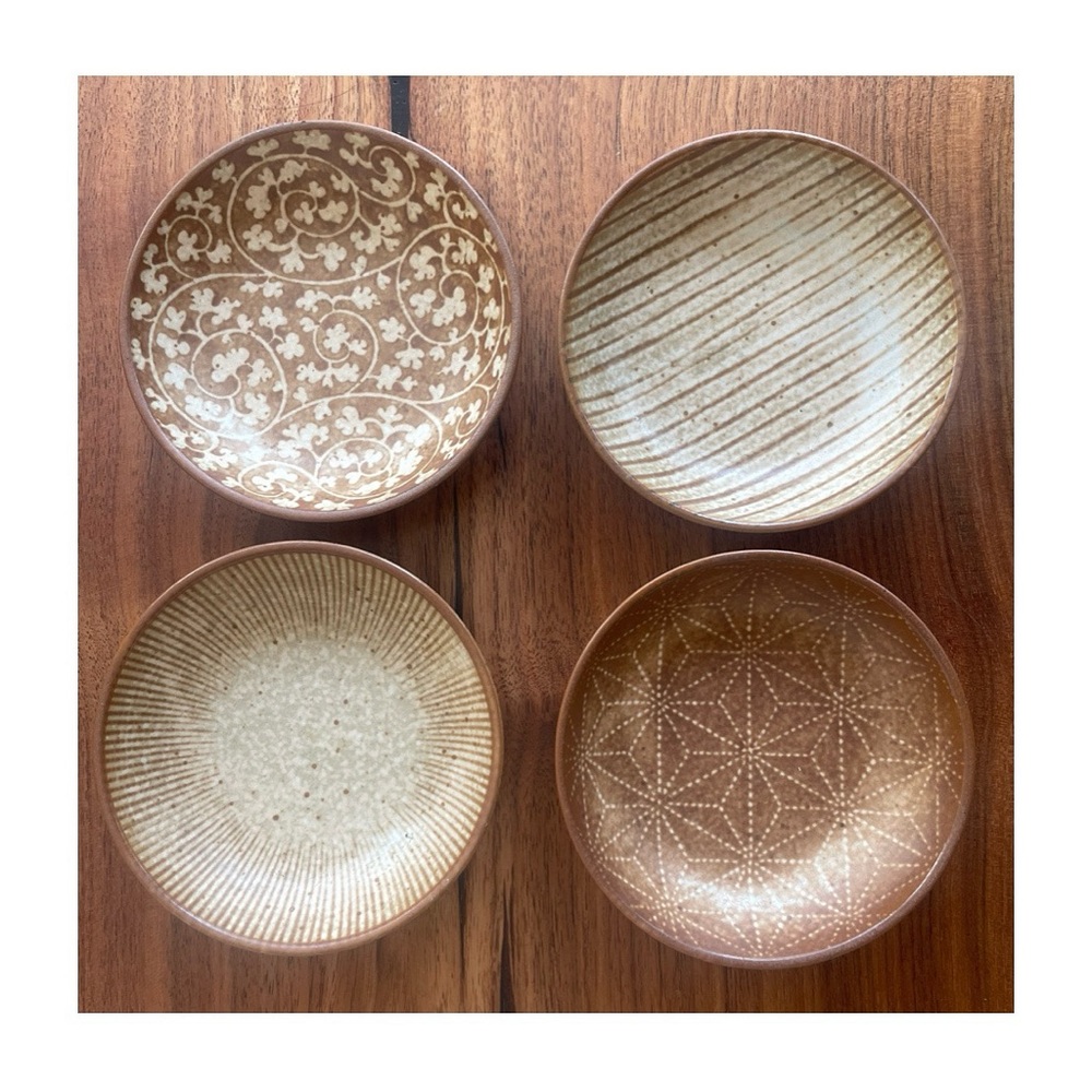 Elegant Brown Ceramic Bowls Set